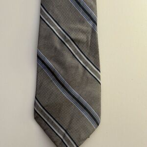 Carlos Devenezia Blue and Gray Striped Men's Tie 100% Silk